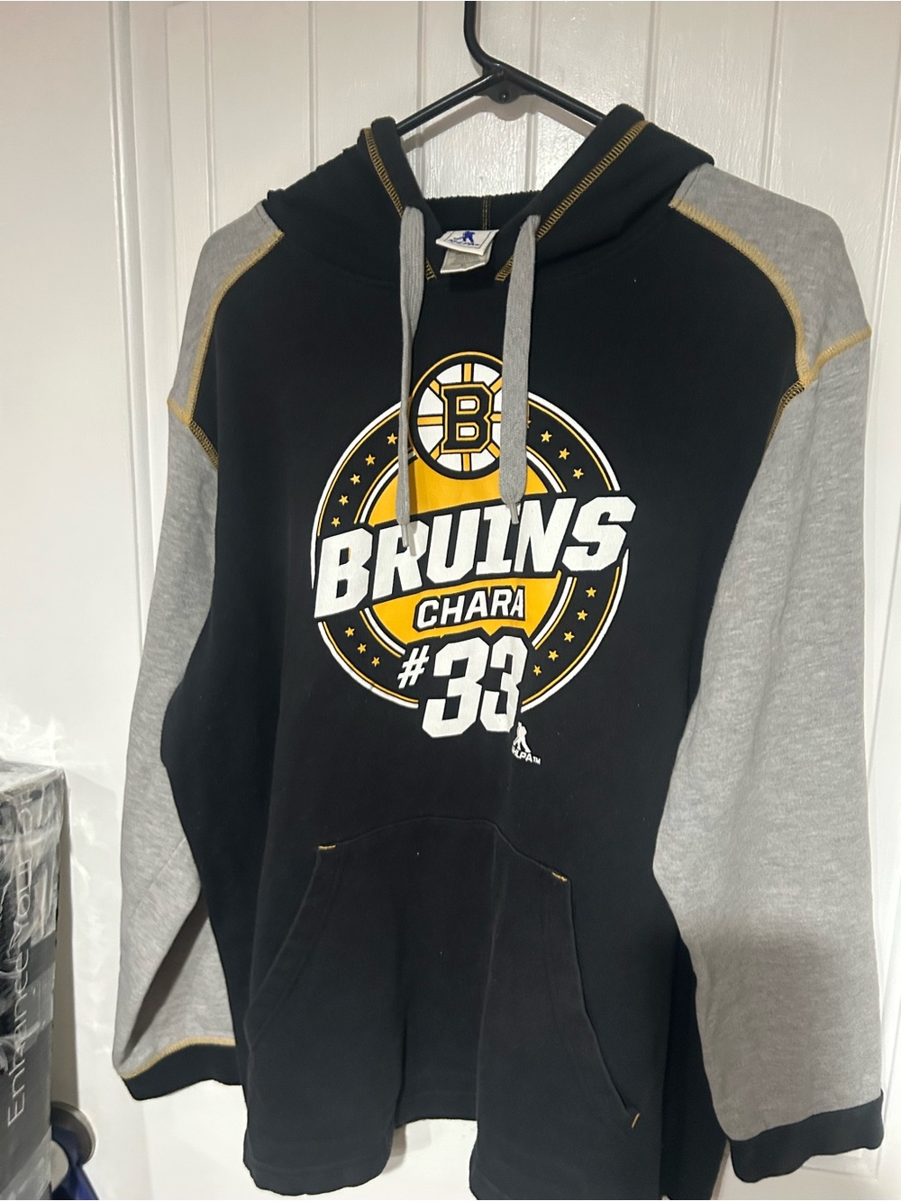 Men's Black & Gray Hoodie Boston Bruin - #33 Zdeno Chara
